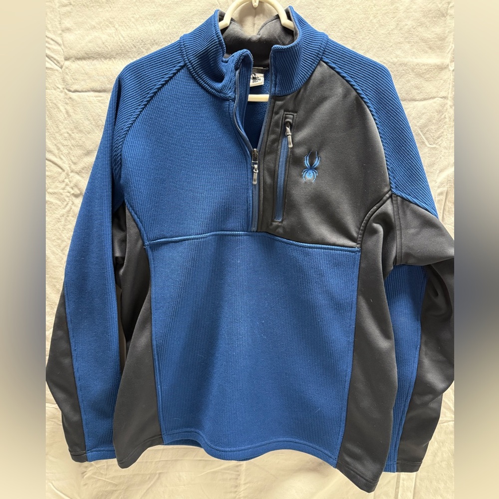 Spider:XL mens 3/4 zip pullover w/left chest pocket.